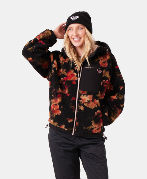 Everest Hooded Sherpa Jacket - Rose Garden - Roxy