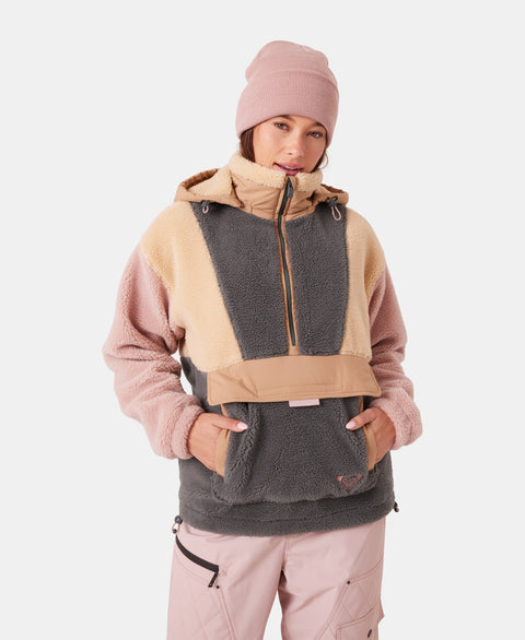 Rita Half Zip Sherpa Anorak - Multi - Roxy