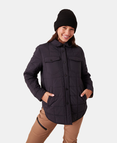 Alpine Quilted Shacket - Black - Roxy