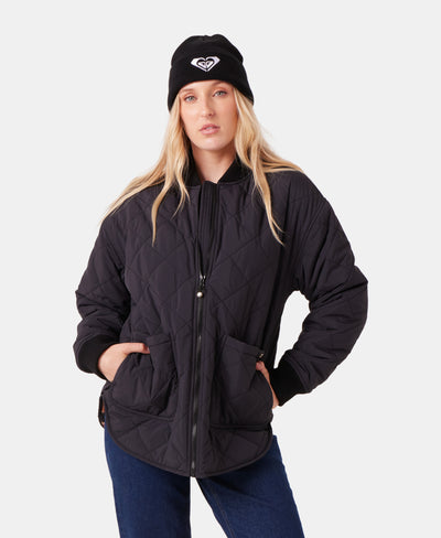 Aurora Quilted Bomber - Black - Roxy