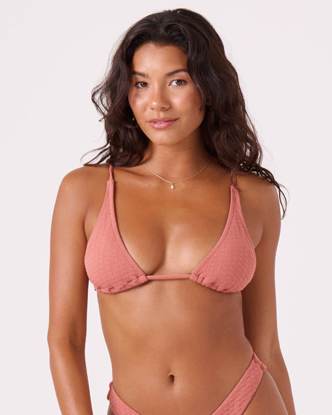 Haleiwa Built Up Triangle Bikini Top - Canyon Rose - Roxy