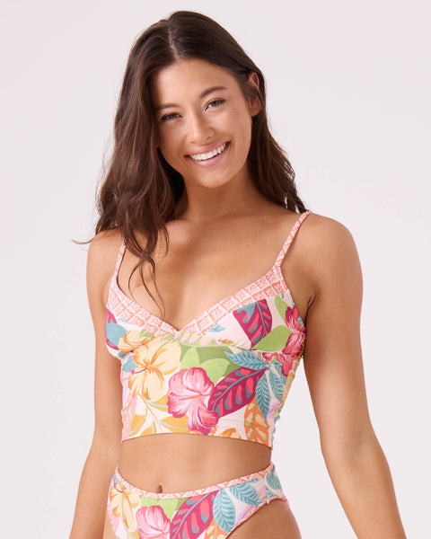 Hot Tropics V-Neck Cami Bikini Top - Tropic Multi - Roxy