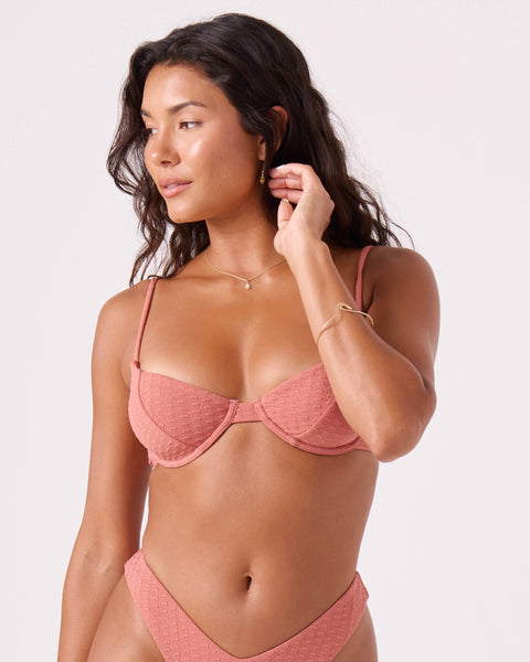Haleiwa Demi Underwire Bikini Top - Canyon Rose - Roxy
