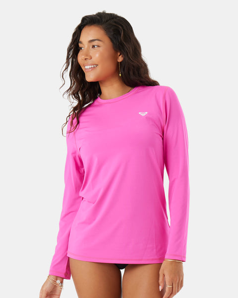 New Enjoy Waves Long Sleeve Lycra Rashguard - Maui Pink - Roxy
