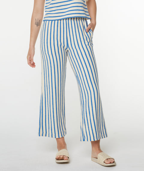 Java Stripe Cropped Pant - Star Sapphire High Tide Stripe - Roxy