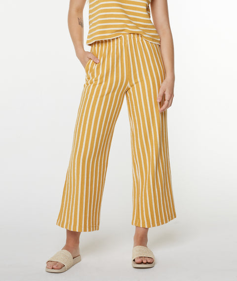 Java Stripe Cropped Pant - Amber Gold High Tide Stripe - Roxy