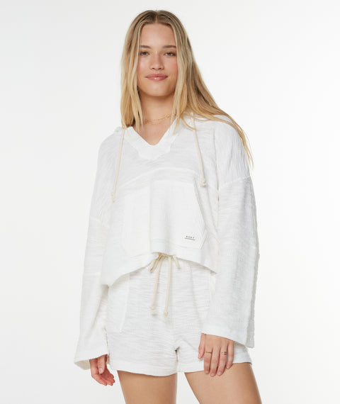 Rich Coast Poncho - Snow White Solid - Roxy