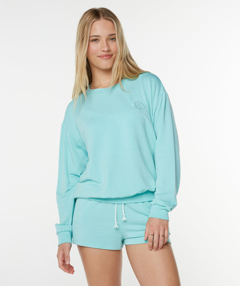 Surfing by Moonlight Crewneck - Tibetan Stone Solid - Roxy