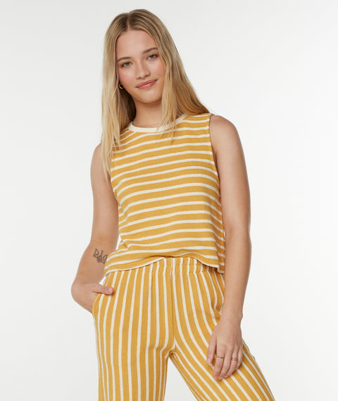 Java Stripe Tank - Amber Gold High Tide Stripe - Roxy