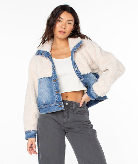 Surf & Turf Denim Jacket - Parchment - Roxy