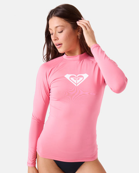 Whole Hearted Long Sleeve Rashguard - Bubblegum Pink - Roxy