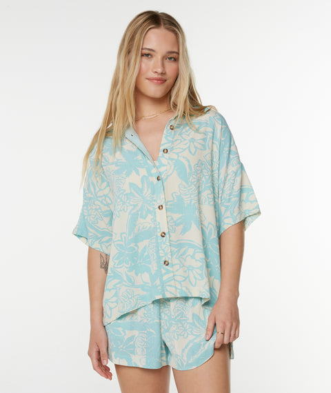 Kokomo Camp Shirt - Tibetan Stone Tropicool - Roxy