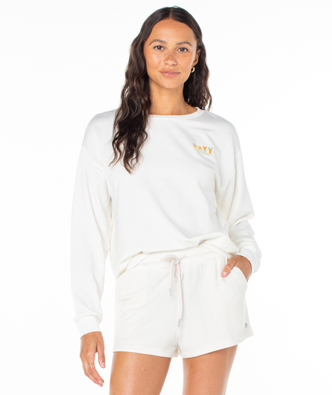 Surfing By Moonlight Crewneck - Egret Solid - Roxy
